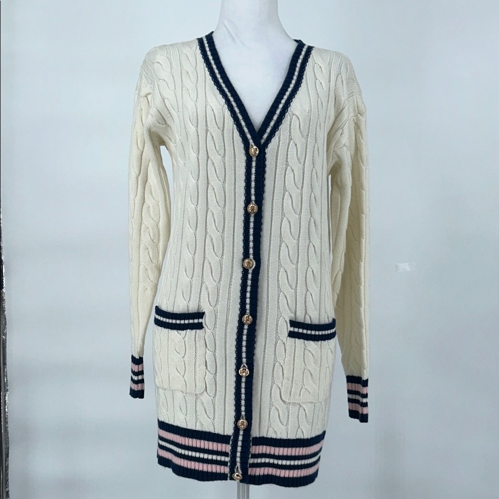 New Saylor Women's Marisole Long Sleeve Sweater Dress Cream SZ S - Picture 3 of 11